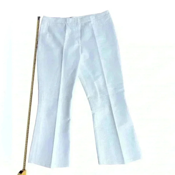 Peter Som White Leather Cropped Pants - Picture 4 of 15
